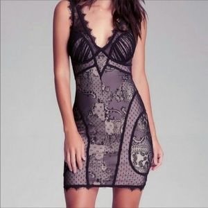 bebe Lace LBD Cocktail Mini Dress
